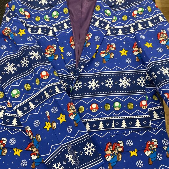 OppoSuits Super Mario Holiday Blazer Mens Size 42 (L). FIts like a Mens Large. - Picture 2 of 8